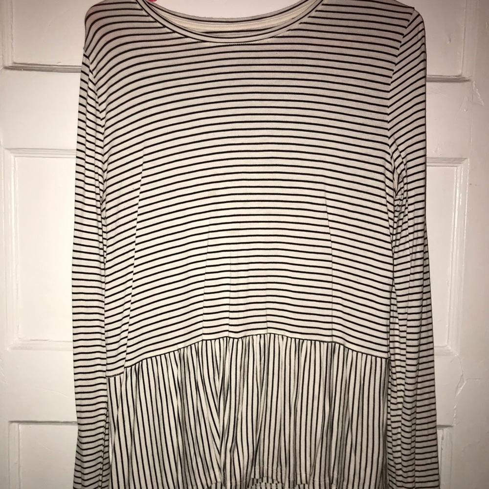 Striped blouse black and cream